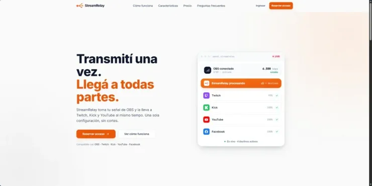 StreamRelay — Plataforma de multistreaming